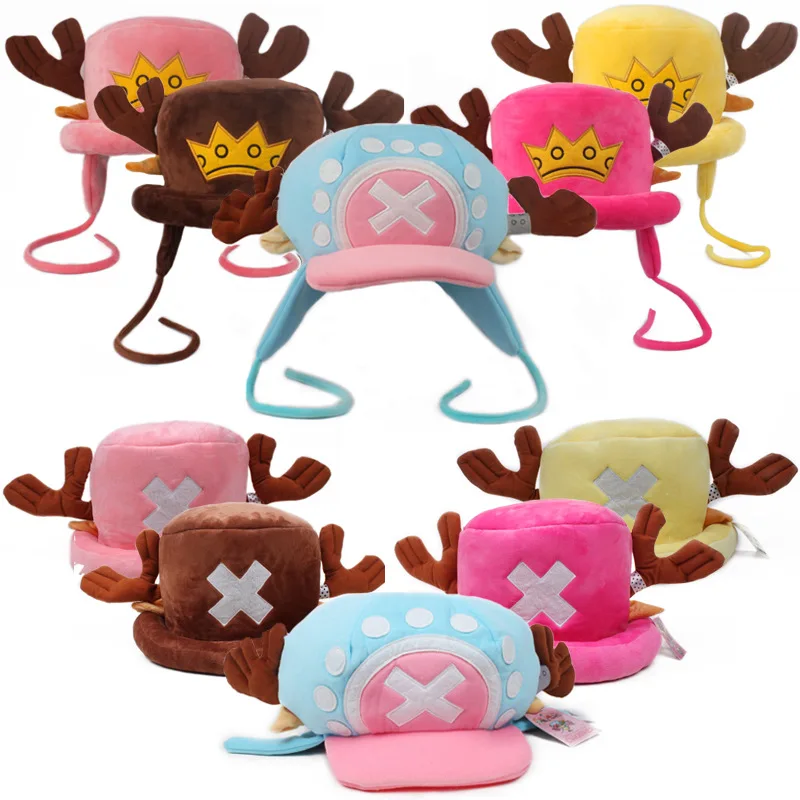 

Japanese Anime Kawaii plush toys cosplay Tony Chopper plush cotton hat warm winter hat cartoon cap for children gift