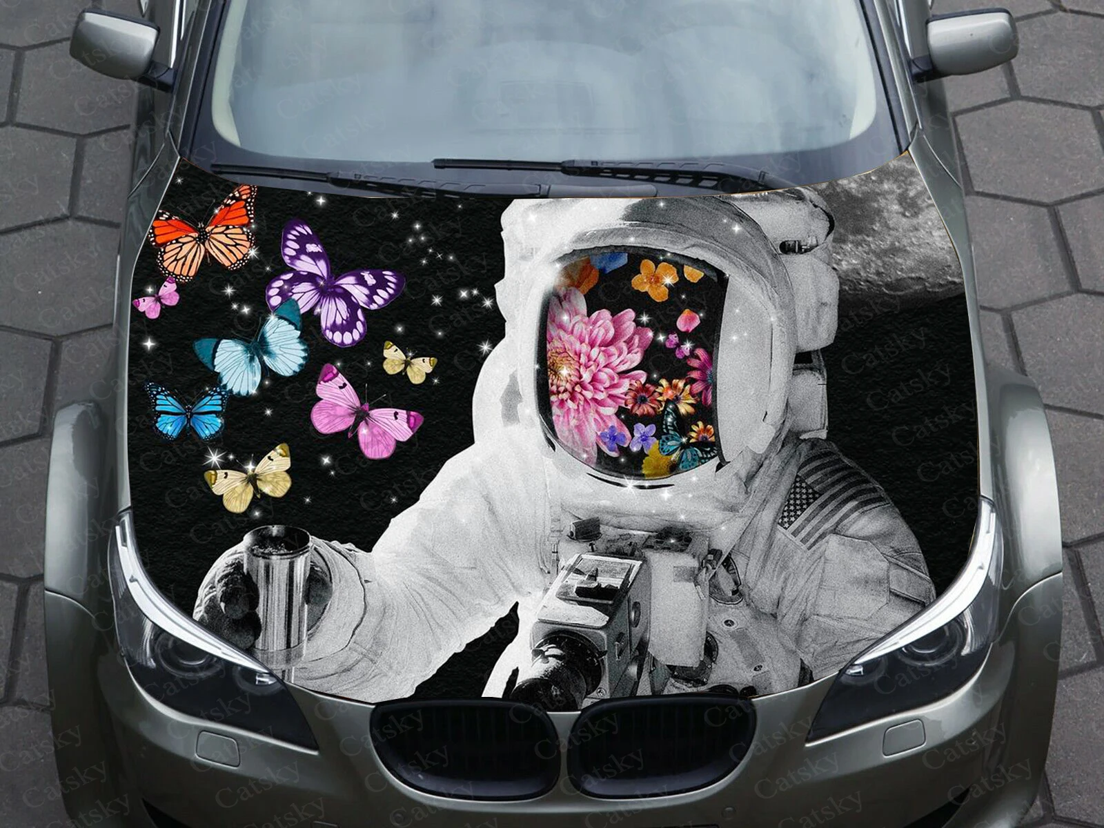 

Astronaut Moon Butterfly Car Decal Graphics Vinyl decal Cover Pattern Packaging Decal custom DIY design hood engine Stickers