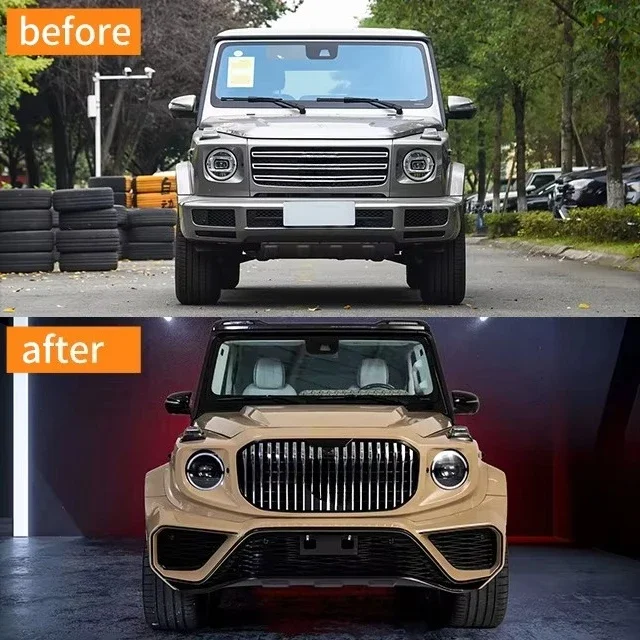 Фото Комплект обвеса G900 для модификации Mercedes-Benz G-Class (G350, G400, G500) в стиле Maybach G900, передний бампер! №4