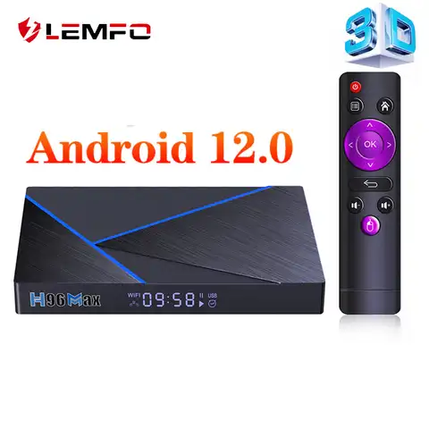 Приставка Смарт-ТВ LEMFO H96 Max V56, Android 12, 8 + 64 ГБ, 8K, 1000 м