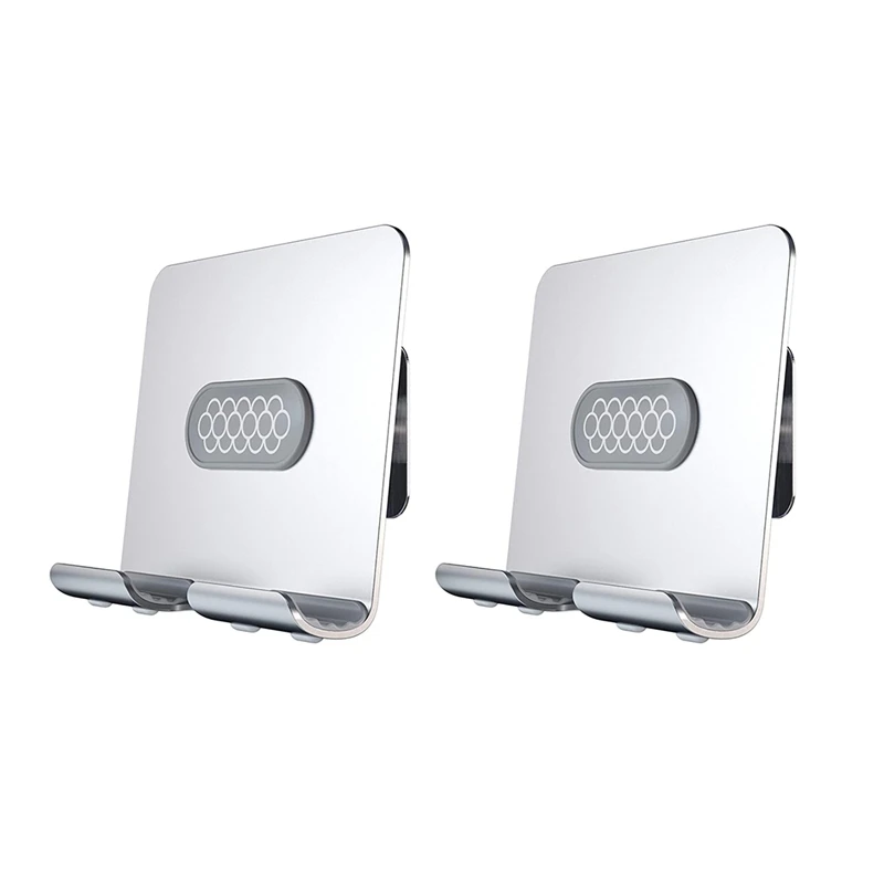 

2X Wall Mount Holder Adhesive Wall Phone Tablet Holder Mount Stand For Ipad Air /Pro /Mini Iphone Silver Gray