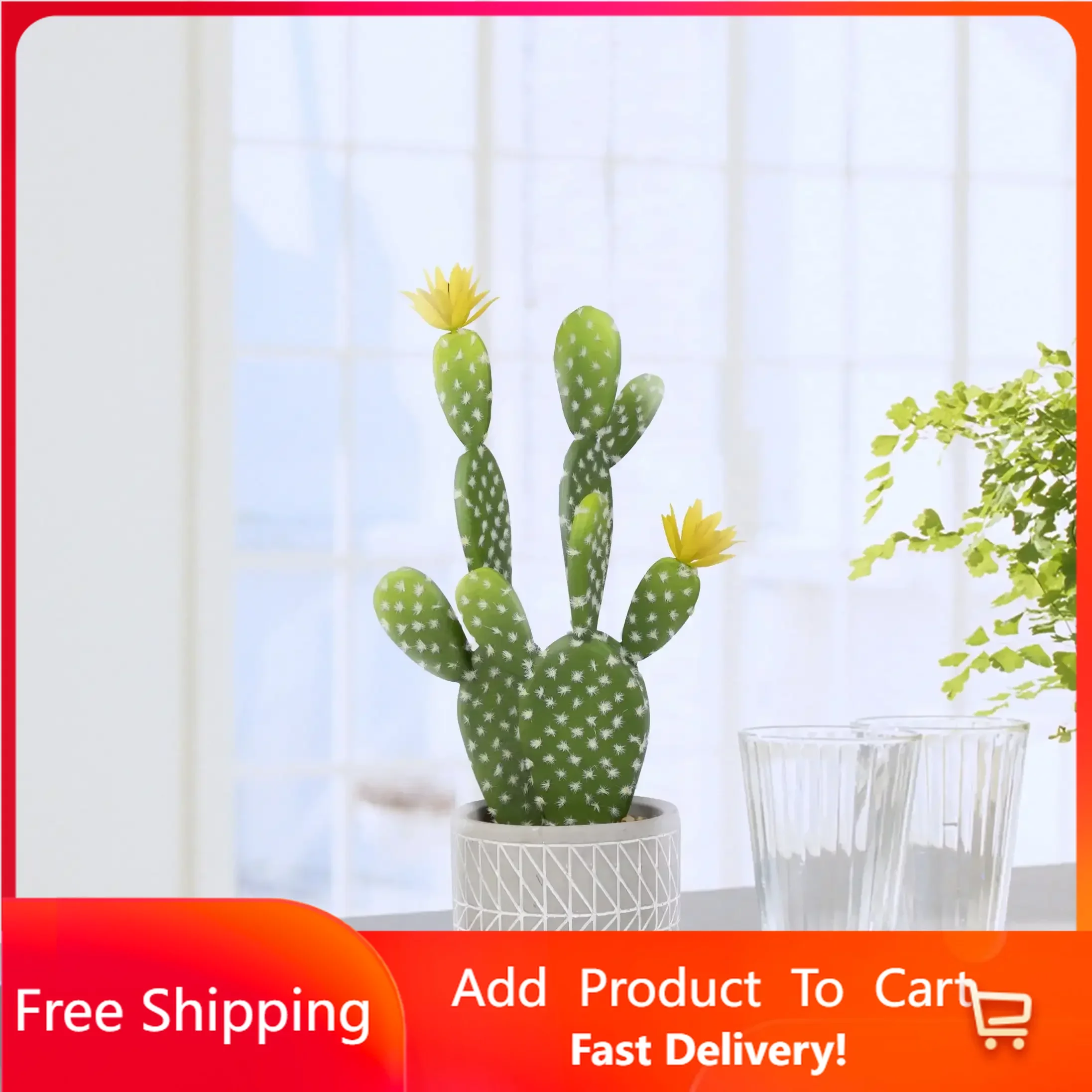 

15.4" Artificial Cactus Succulent Plant in Cement Pot, Multicolor Home Accessories Rapid Transit