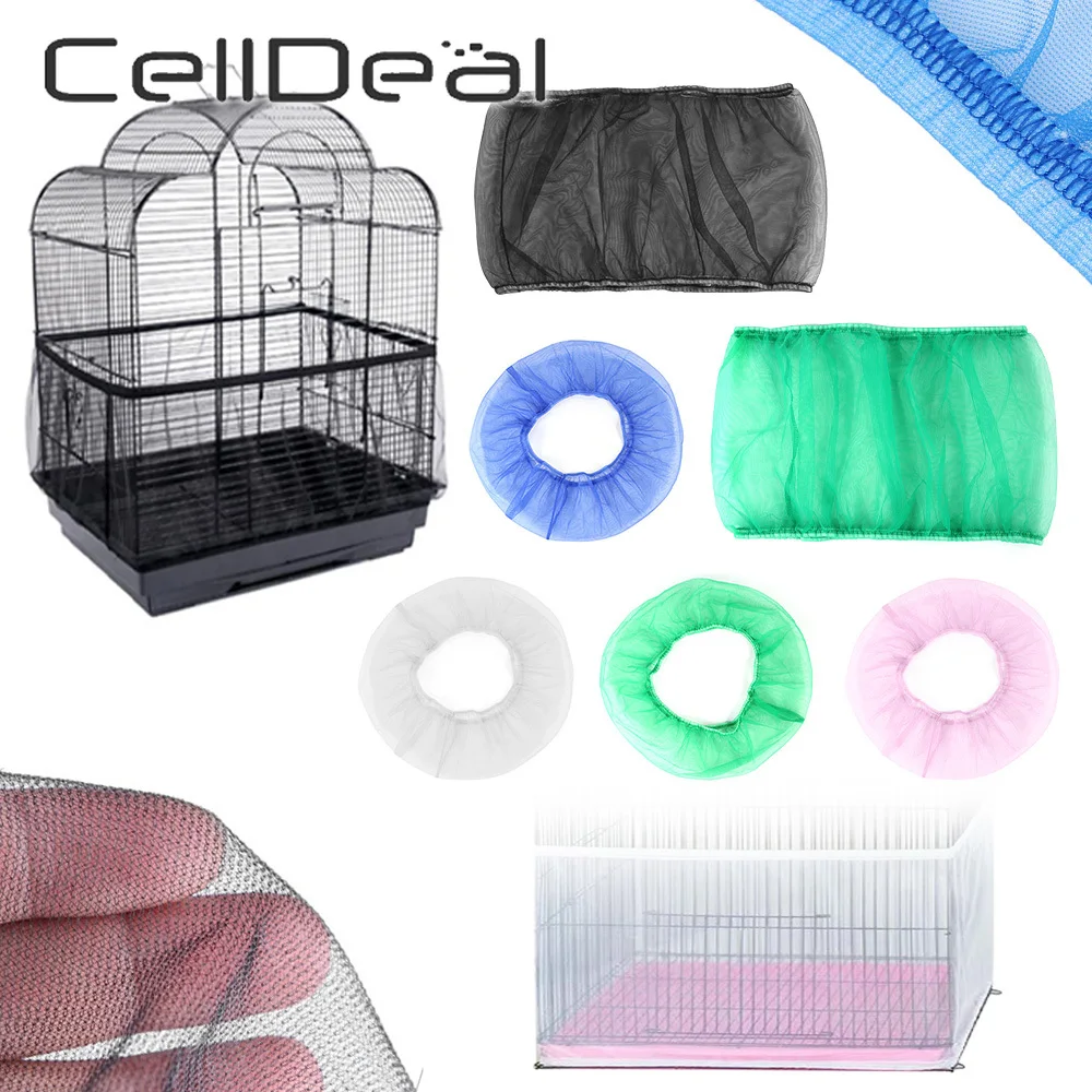 

Bird Cage Cover Parrot Net Nylon Cages Covers Seed Catcher Mesh Soft Easy Cleaning Airy Fabric Mesh Birds Guard Free Shipping