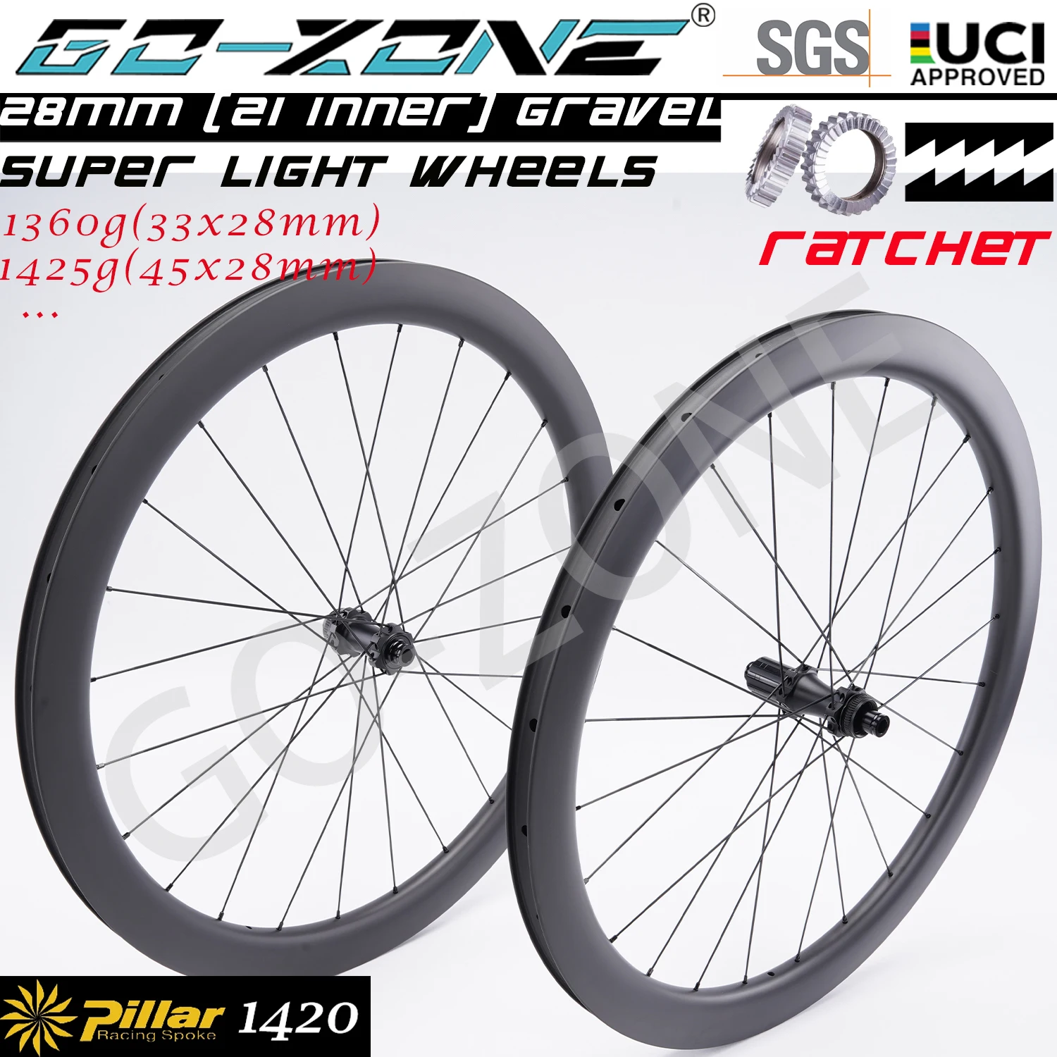 Центральный замок 700c Супер легкий 1360 г Дорожные карбоновые колеса Дисковая