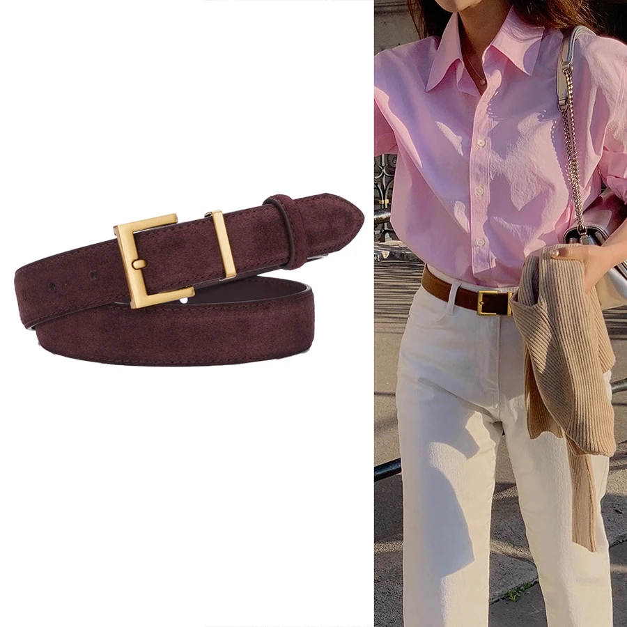 Замшевый ремень из воловьей кожи для женщин
