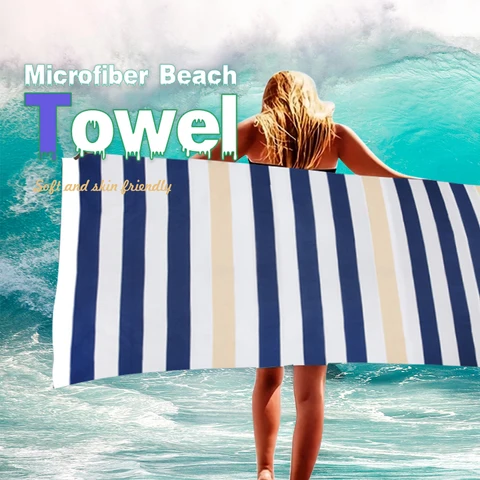 Быстросохнущее пляжное полотенце Waveboha из микрофибры