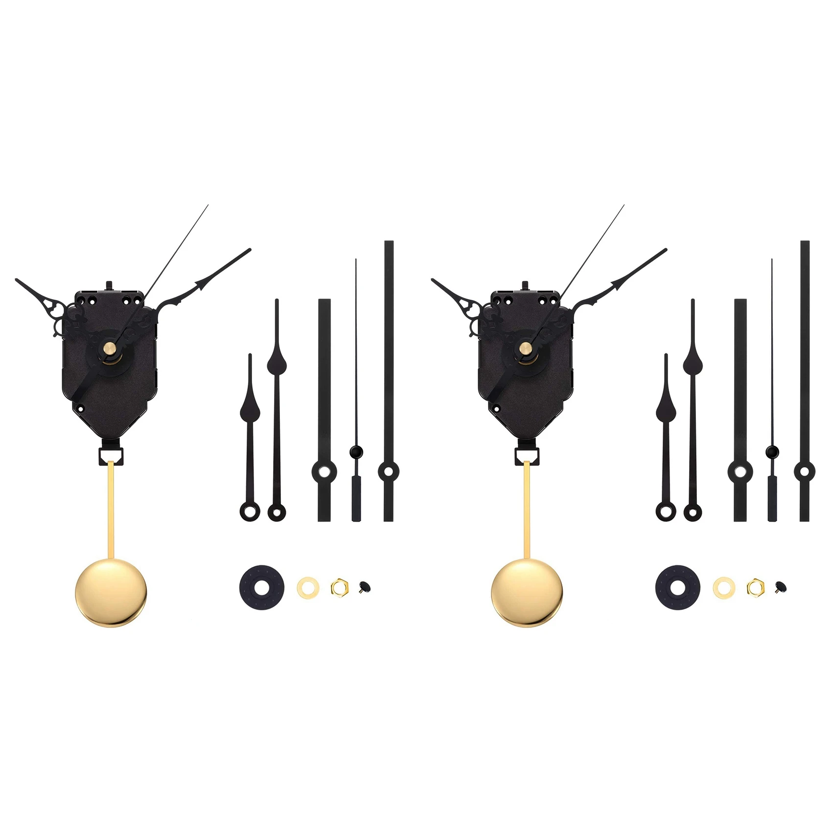 

2X DIY Pendulum Clock Movement Mechanism with 6 Pairs Different Hands Quartz Repair Shaft Wall Clock Kit