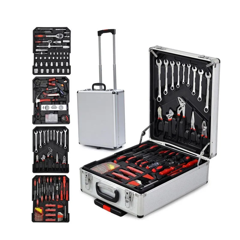 

2022 most popular 399pcs hardware hand tools set Household aluminum hand tool set with Hammer and Plier