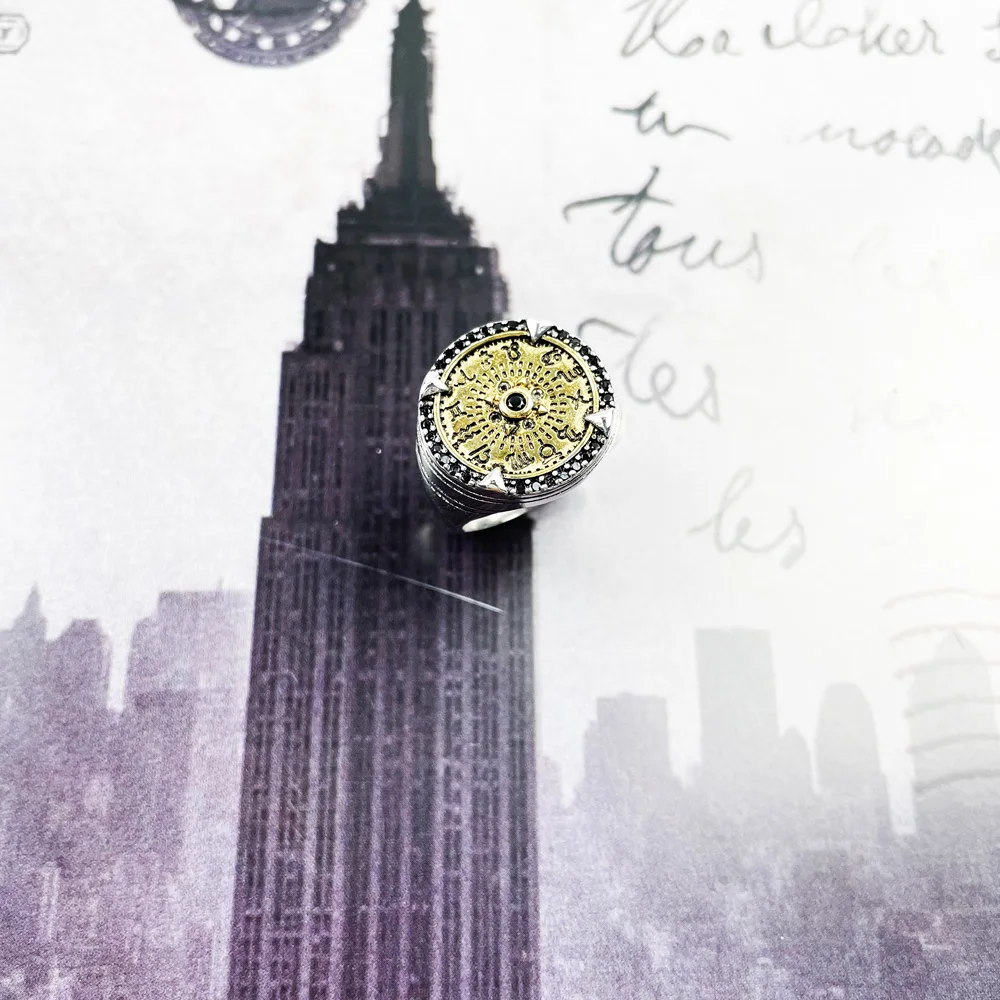 Мужское и женское кольцо с созвездиями серебристое золотистое ювелирное изделие