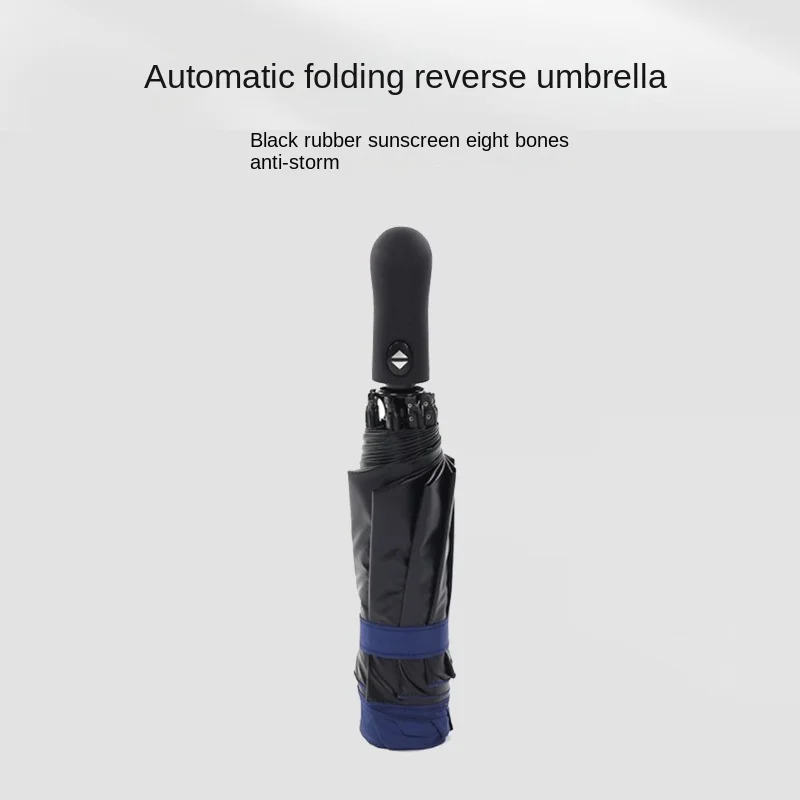 

Automatic Reverse Umbrella Folding Sunny Umbrella Men's And Women's Black Glue Sunscreen Anti-Ultraviolet Anti-Wind Umbrella