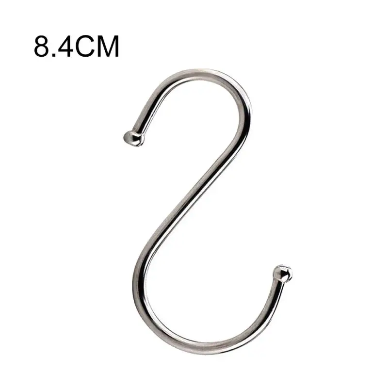 6/7.3/8.4/9.5/11.5cm S-type Hook Stainless Steel Kitchen Storage Holder Hook For Hanging Pans Towels Storage Hanger images - 6