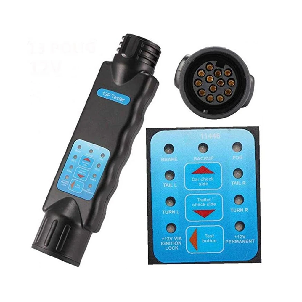 

Portable 13pin Resistance Tester Socket Connector Inspection Detector Battery Powered Automotive Automobile Accessory