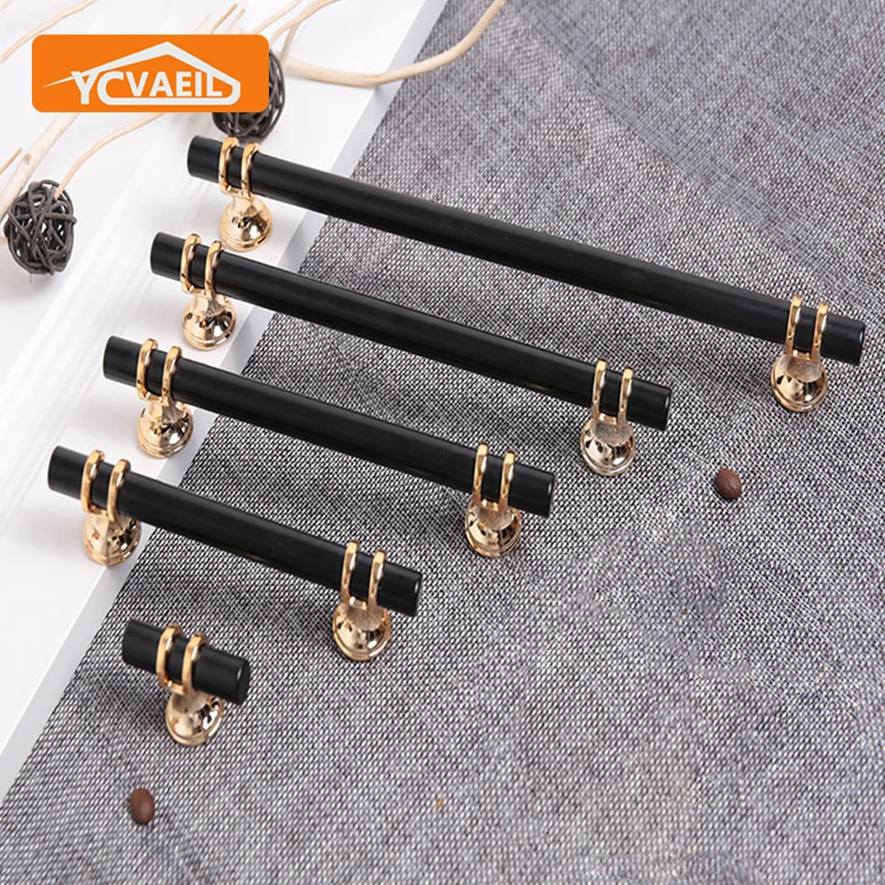 

128mm Modern Simple Handle Cabinet Door Drawer Shoe Cabinet Furniture Hardware Black Gold Door Pulls Kitchen Cabinet Handles