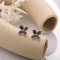 korean style cute enamel flower stud earrings for women girl 2020 new fashion sweet earrings femme brinco wholesale jewelry