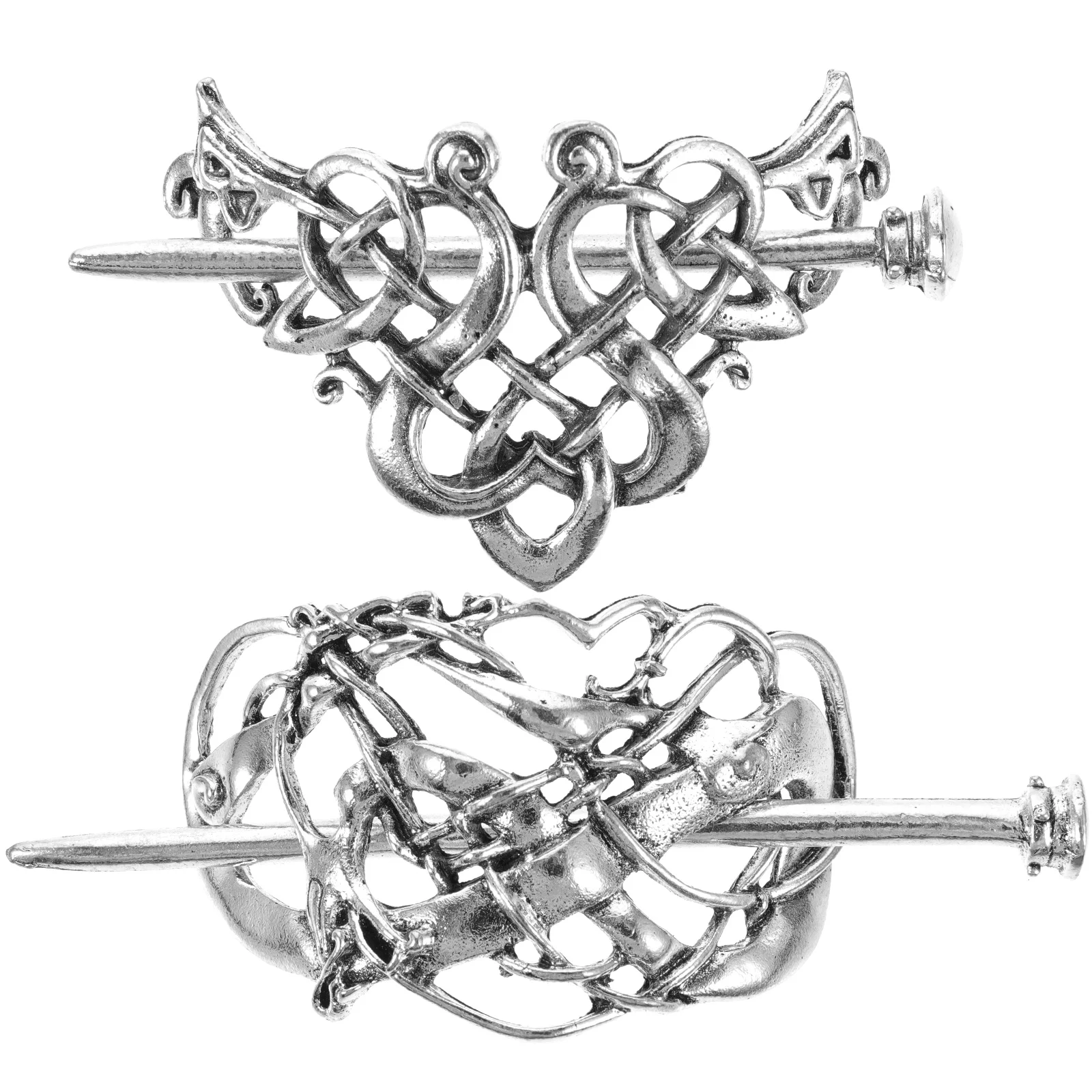 

2 Pcs Knot Hairpins Women Barrette Accessories Retro Slide Clip Vintage Alloy