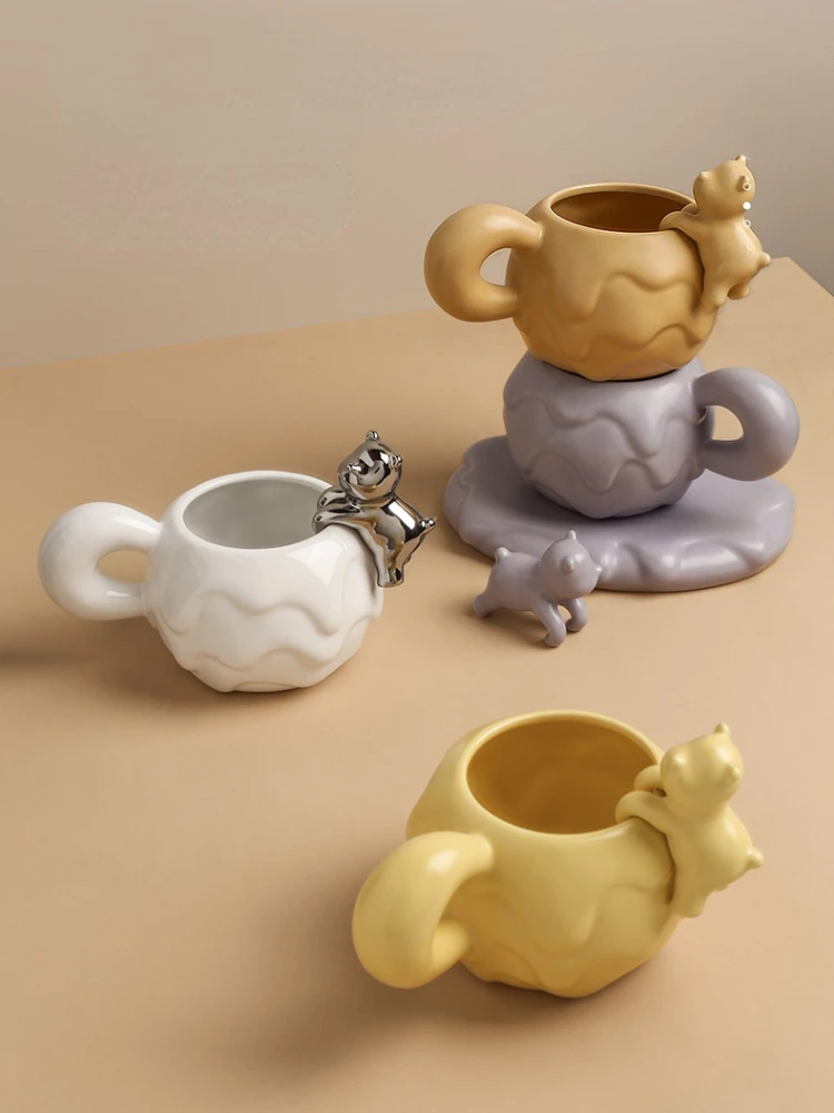 Minimalist Ceramics Mugs Animal Cute Office Breakfast Beer Japanese Mugs Coffee Fashion Cup Couple Personality Kitchen Supplies