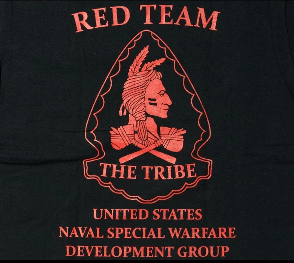 Футболка Naval Seals NSWDG Seal Team 6 The Tribe Red Squad 100% хлопок с круглым вырезом и коротким