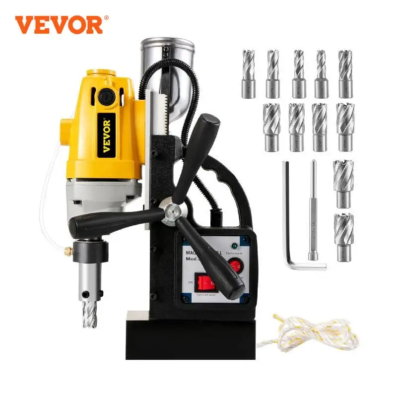 

VEVOR Magnetic Drill Press 980W 1100W 1200W Electric Bench Drilling Rig Machine for Engineering Steel Structure MD40 MB23 BRM35