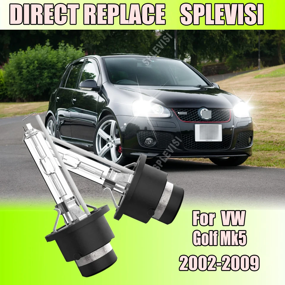 Фото D2S ксеноновая лампа для фар HID 6000K 300% ярче, чем в наличии для Volkswagen WW Golf Mk5 2002 2003 2004 2005 2006 2007 2008 2009 №1