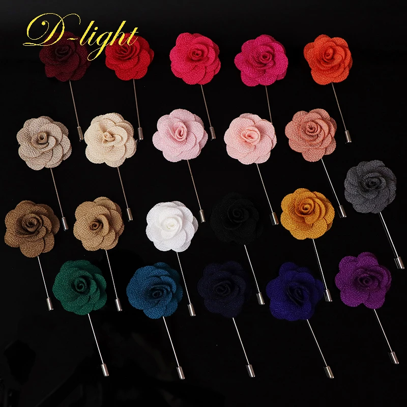 

Elegant Gentleman 4cm Rose Camellia Brooch Women Men's Jacket Lapel Pin Groom Wedding Party Corsage Simple Suit Accessories Gift