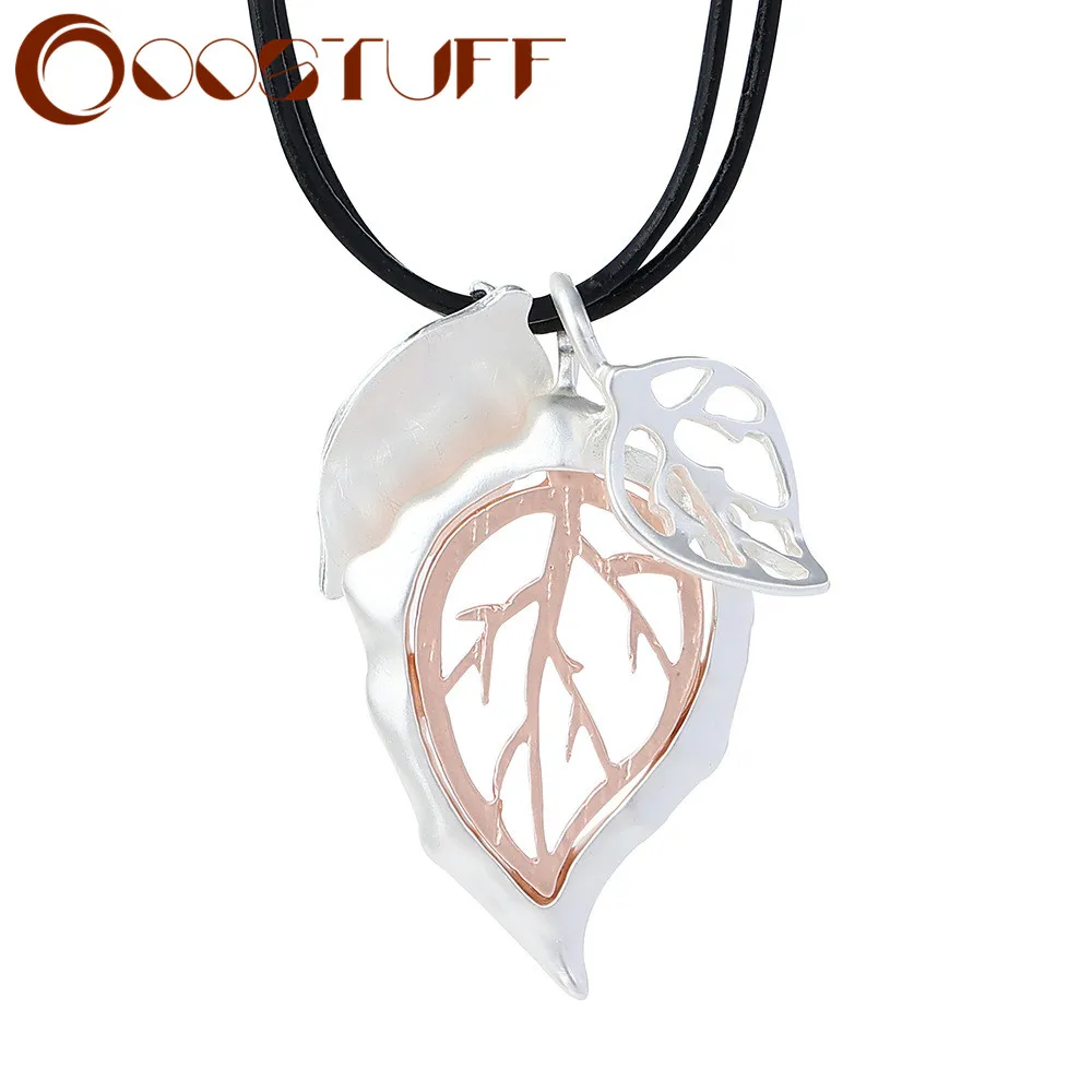 

Fashion Hollow Leaf Suspension Necklace Long Collare Chains Pendants for Women Vintage Jewelry Goth Accessories Christmas Gift
