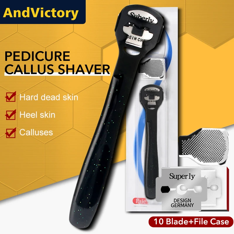 1Set Pedicure Callus Shaver Knife Sharpener Foot File Rape For Heels Care Grater Hard Skin Remover Tool 10 Replacement Blades |