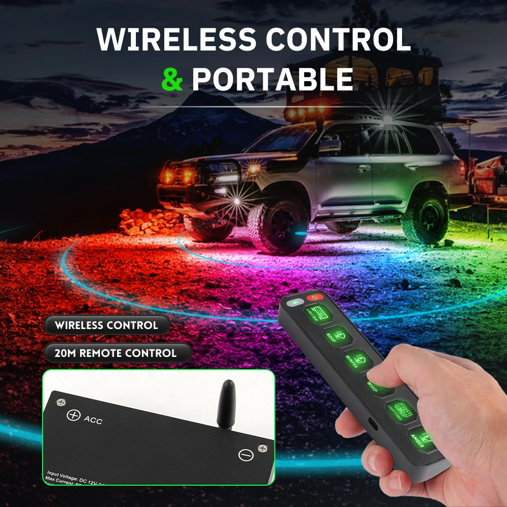 CO LIGHT 6-бандовая рабочая световая панель с дополнительной зеркальной панелью для