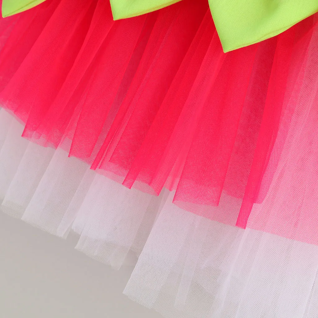 Фатиновое мини-платье принцессы с двойной сеткой в виде листьев |