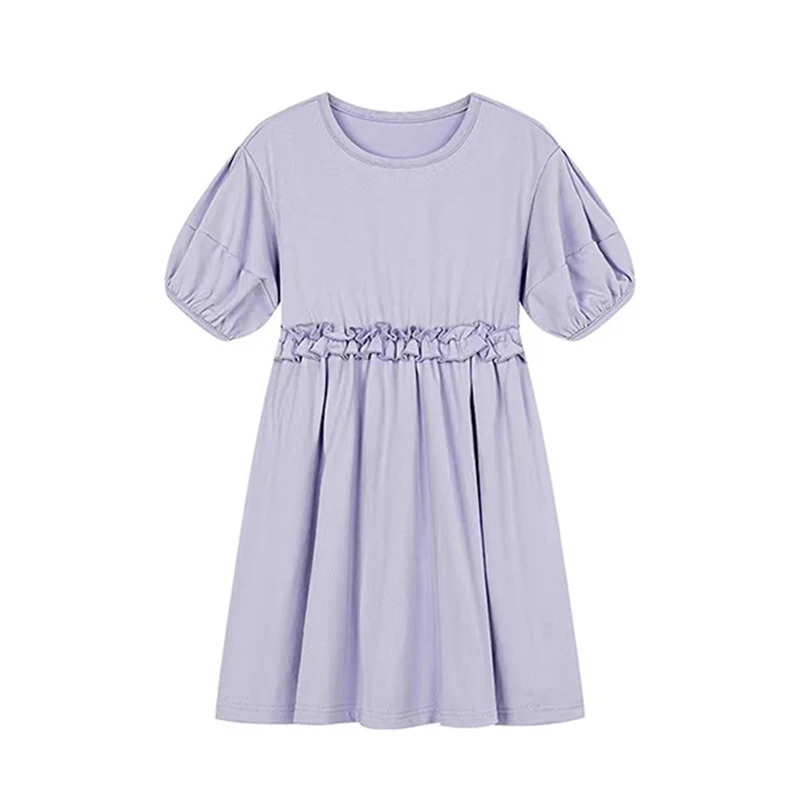 

Girls Summer Casual Dress New 2022 Summer Children Puff Sleeve Princess Dress Fashionable Kids Cotton Clothing A012