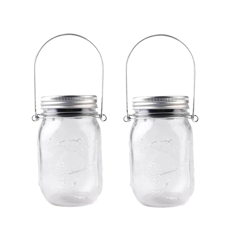 

HOT-2 Pack Solar Mason Jar Light LED Solar Light Mason Jar Lantern Solar Light For Outdoor Garden Decoration
