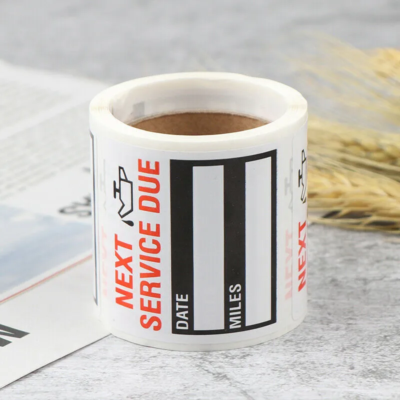 

100pcs/Roll Car Oil Change Service Decal Reminder Sticker Stickers Window Stock High Quality New Decorative Sticker