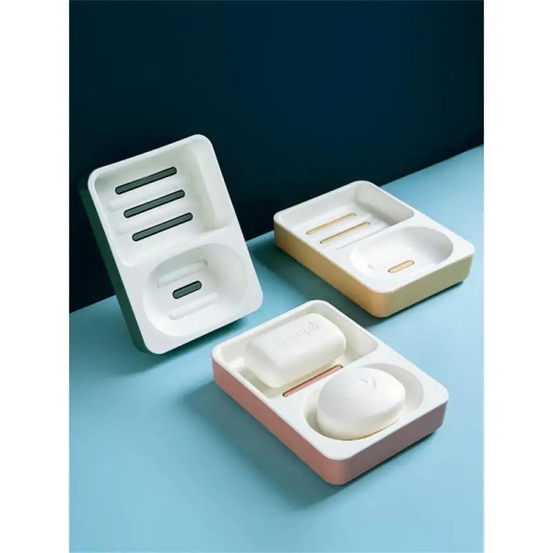 

Punch-free Bathroom Soap Container Household Shelf Drain Soap Holder Draining Soap Box Soap Rack Tray Laundry Soap Saucer