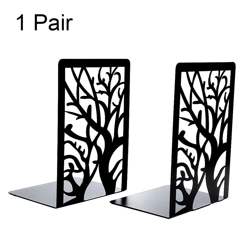 

1pair Heavy Duty Durable Stoppers Holder Black For Shelves Non Slip Study Nordic Style Support Iron Bookend Storage Home Office