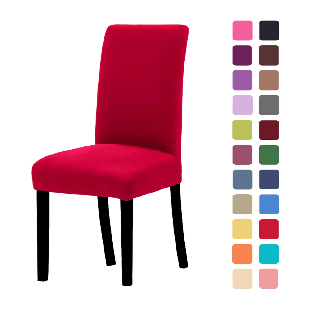 

24 Solid Color Stretch Spandex Dining Room Chair Covers Slipcover Living Room Home Party Wedding Decoration Chair Cover