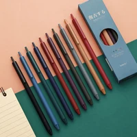 10 pcsset 0 5mm 5 color ballpoint pen spinning office accessories metal gel pens school teacher gift kawaii stationery pencils