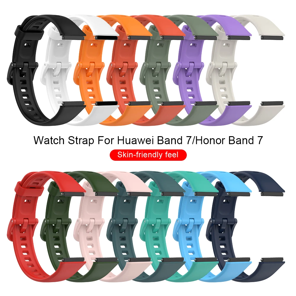 

Умный Браслет для Huawei Band 7, сменный цветной мягкий силиконовый браслет для Honor Band 7 Honer Honar Hauwei Hauwey, спортивный ремешок