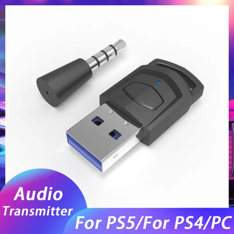 

Беспроводной игровой аудио адаптер для наушников приемник для PS5 PS4 игровая консоль ПК гарнитура Bluetooth-совместимый аудио передатчик