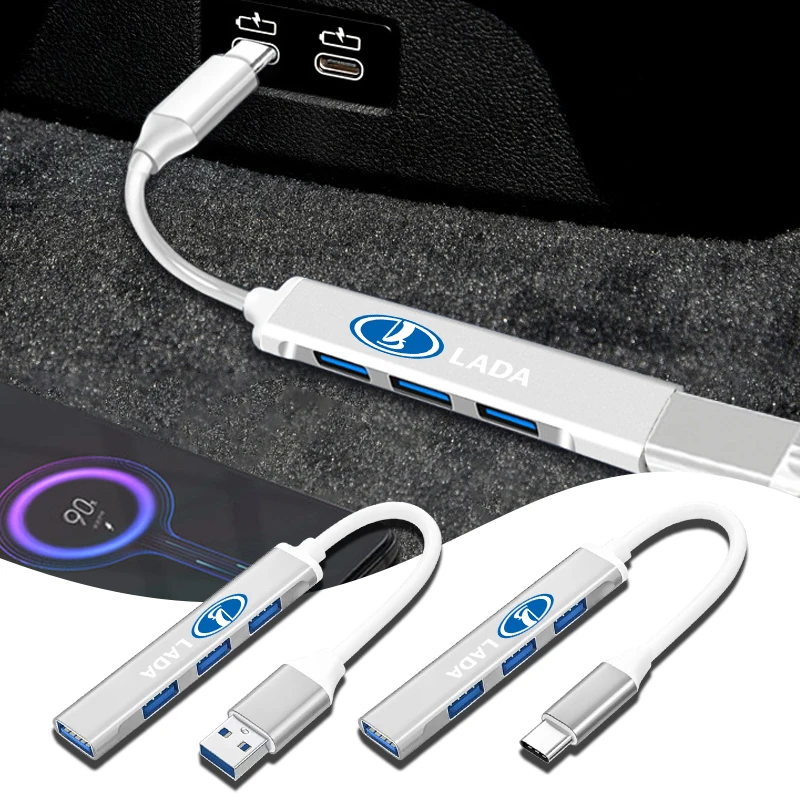 

Car Hub Adapter USB 2.0 4/Type-C Port Laptop Notebook Receiver Splitter for Lada Priora Sedan Sport Kalina Granta Vesta Niva Etc