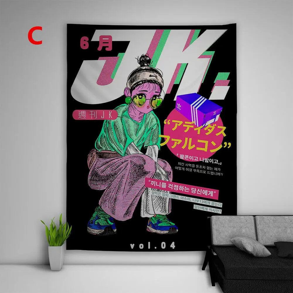 

Настенный Гобелен мультипликационная кавай-девочка с аниме, украшение для дома, гобелены, живопись, художественный постер, украшение для сп...