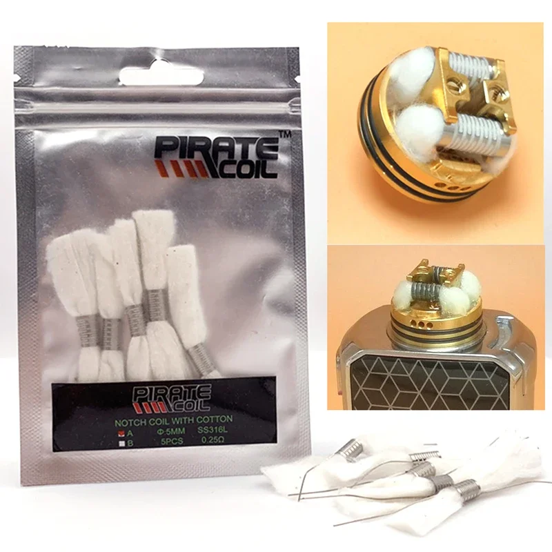 

Original Notch Coil SS316L Heating Wire 0.2ohm Premade Prebuilt Coils