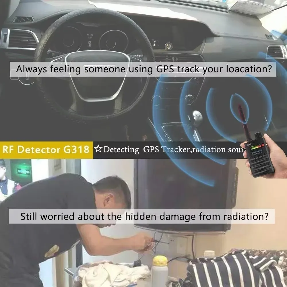 Фото Профессиональный детектор радиочастотных сигналов G318: обнаружение GSM, GPS, RF-сигналов, защита от прослушивания и беспроводных камер №4