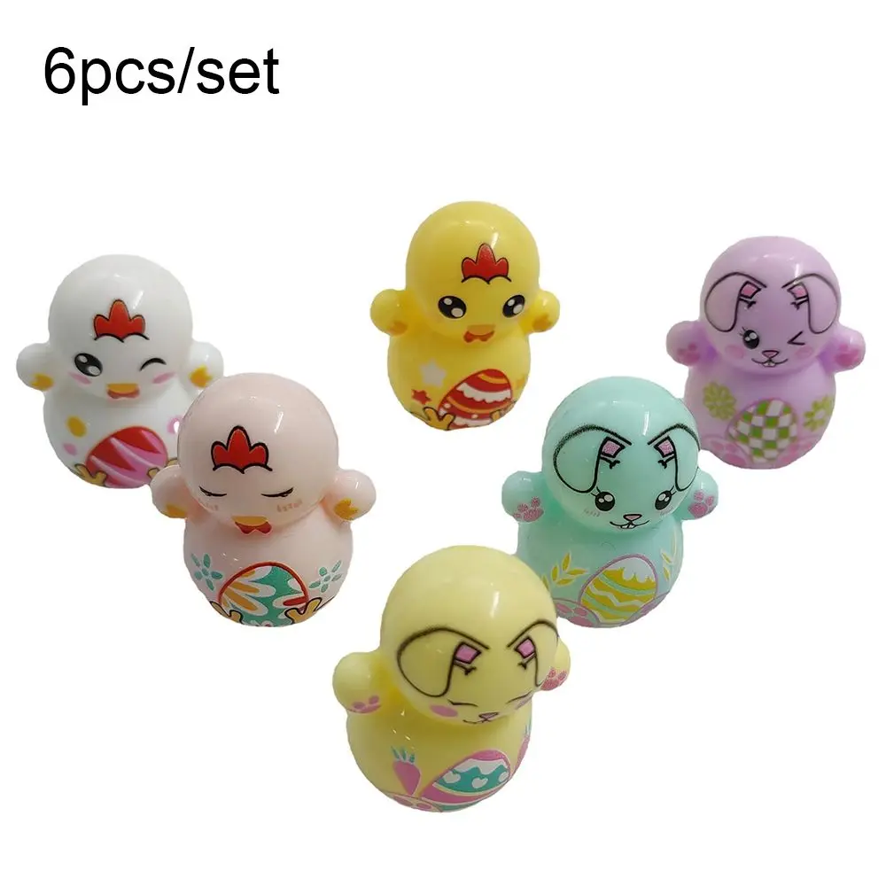 

6pcs/set Swing Gift Desktop Toy Funny Relax Tumbler Toy Relieve Stress Easter