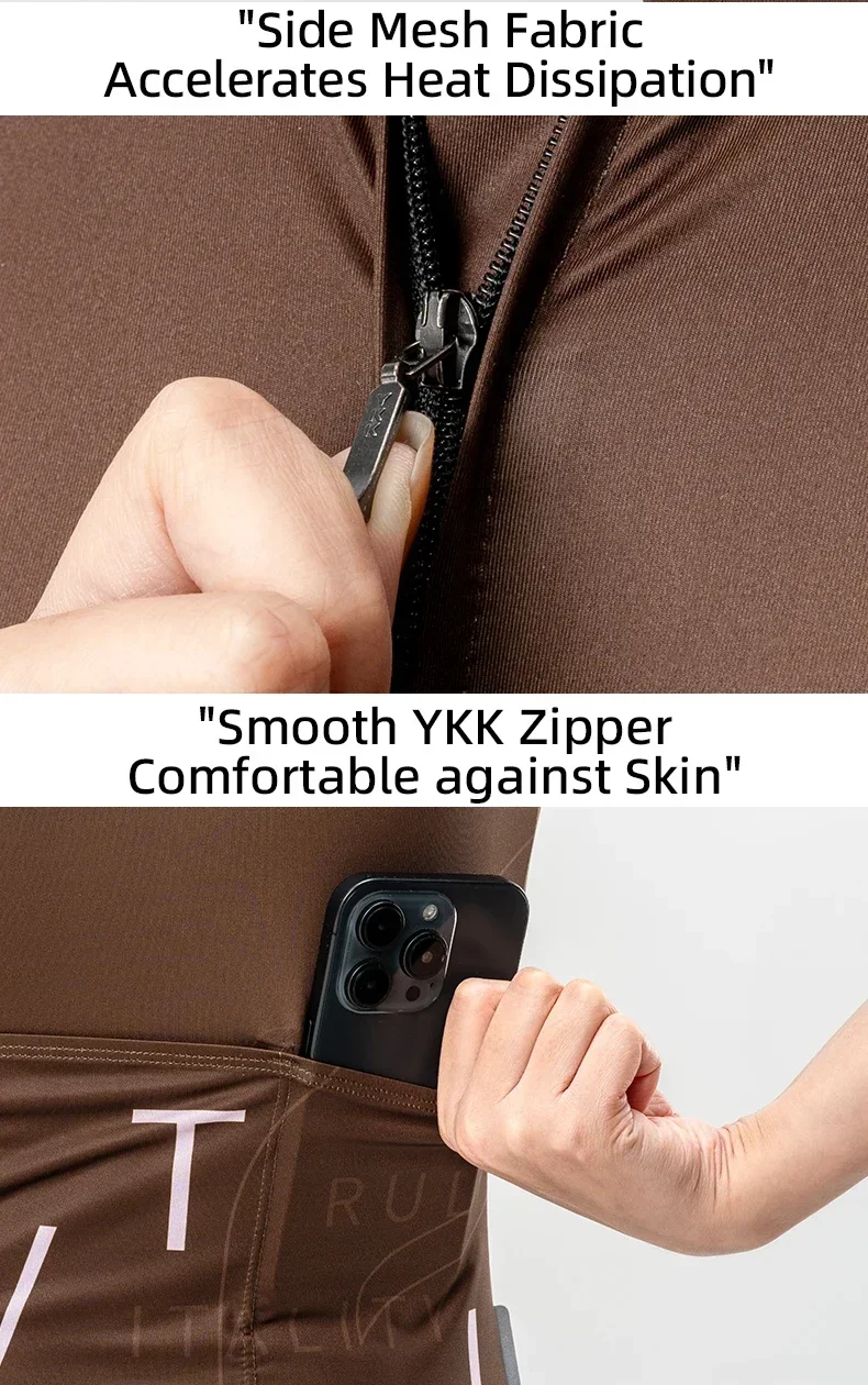 ROCKBROS Cycling Jersey Summer Anti-Uv Women's Bicycle Clothing Quick-Dry MTB Breathable Bike Shirts Short Sleeve YKK Zipper