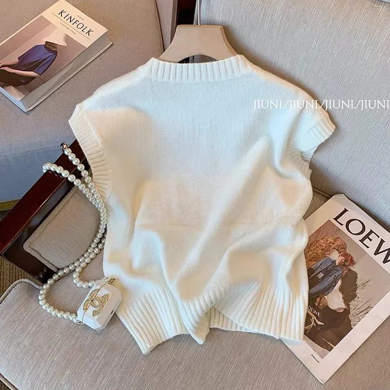 Женский вязаный свитер с вышивкой винтажный элегантный модный Дамский пуловер