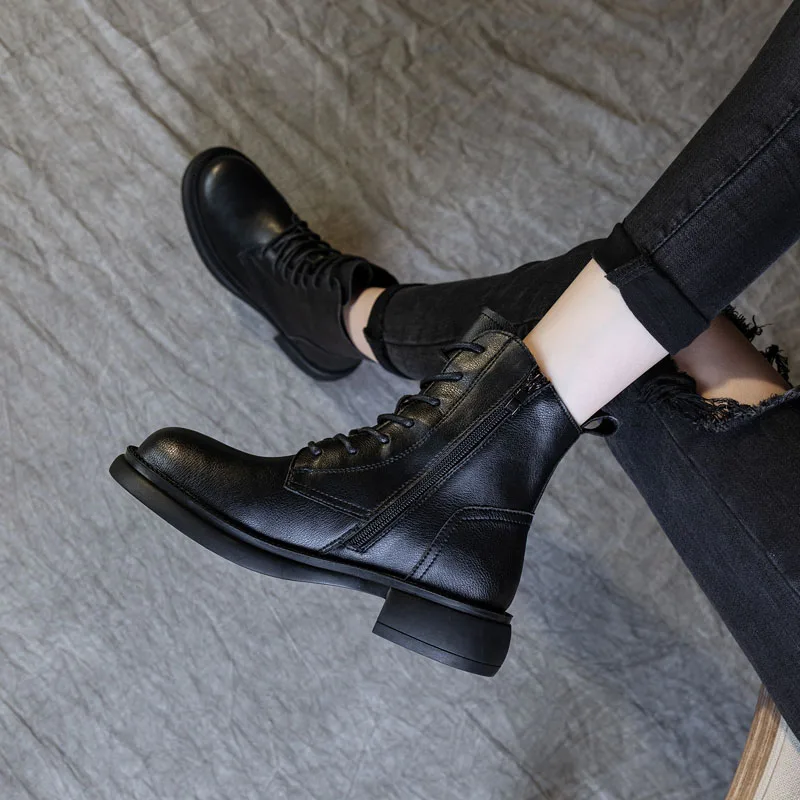 DRKANOL женские ботинки 2024 качественная натуральная воловья кожа Осень-Зима