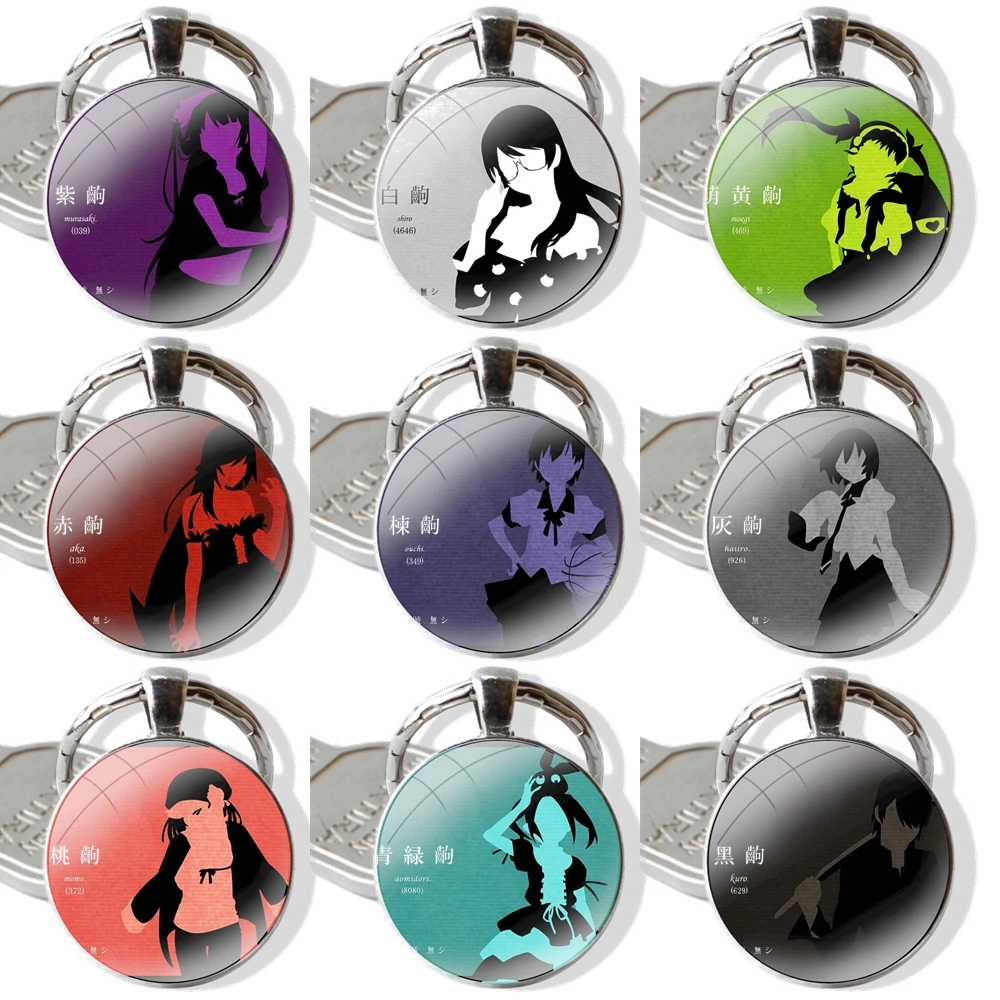 Брелок с кабошоном Monogatari Аниме Bakemonogatari Hitagi Oshino Shinobu Sinobu Mayoi Nadeko Tsukihi Tsubasa Yotsugi