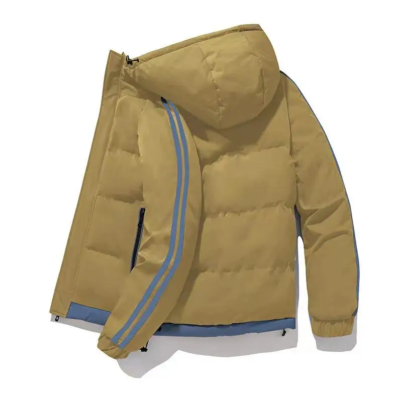 Winter Down Jacket Men Parkas Warm Solid Color Hooded Down Coat Windproof Padded Thick Duck Parka Snow Overcoat Outdoor Coat