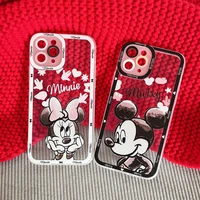 cartoon oil painting mickey mouse phone case for iphone 13 12 11 pro max mini transparent bandai cartoon soft clear cover 2022