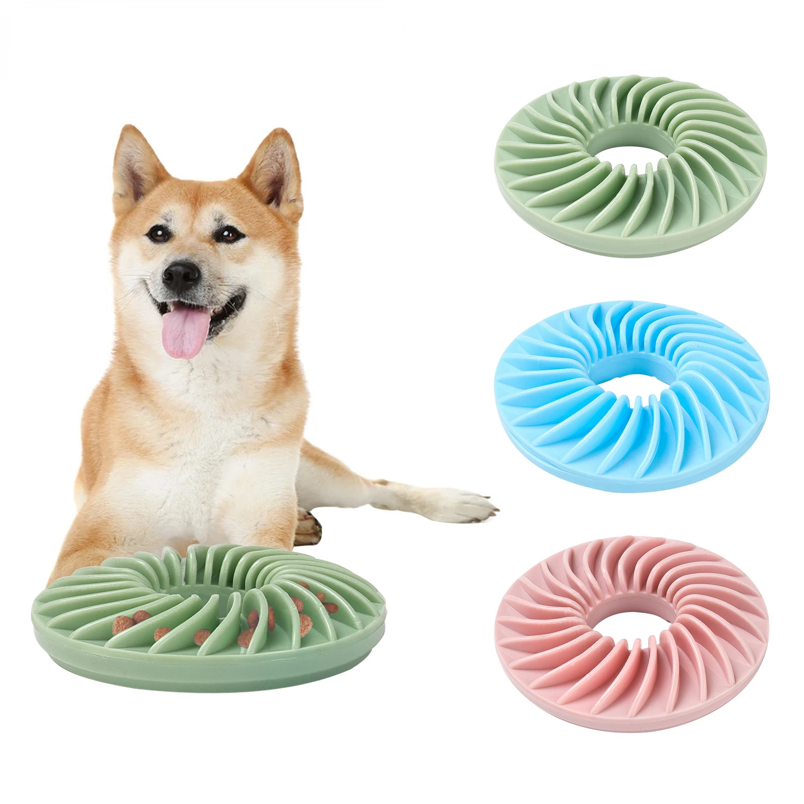 

2022JMT Pet Dog Bowl Slow Feeder TPR Dogs Leak Food Flying Discs Toy Multifunction Bite-resistant Interactive Throw Toys Pets