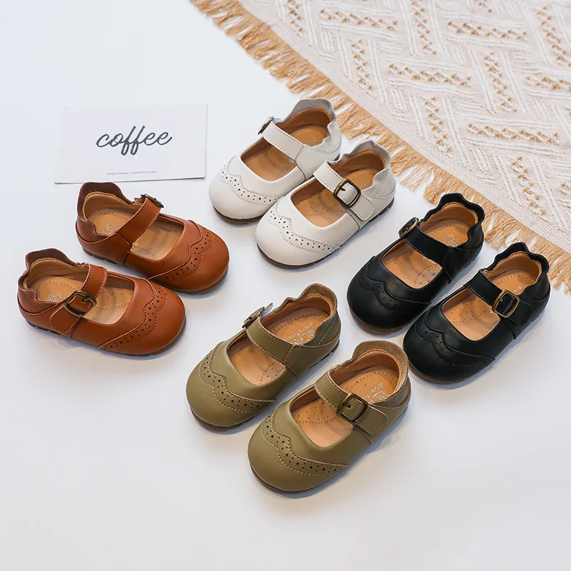 

New Children Boys Genuine Leather Shoes Baby Soft Bottom Breathable Casual Princess Performance Toddler Flats Kids 02B